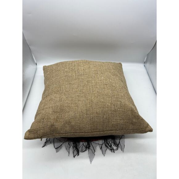 The Witch is In Witches Hat Ruffle Accent Woven 15" x 15" throw pillow halloween - Picture 6 of 6